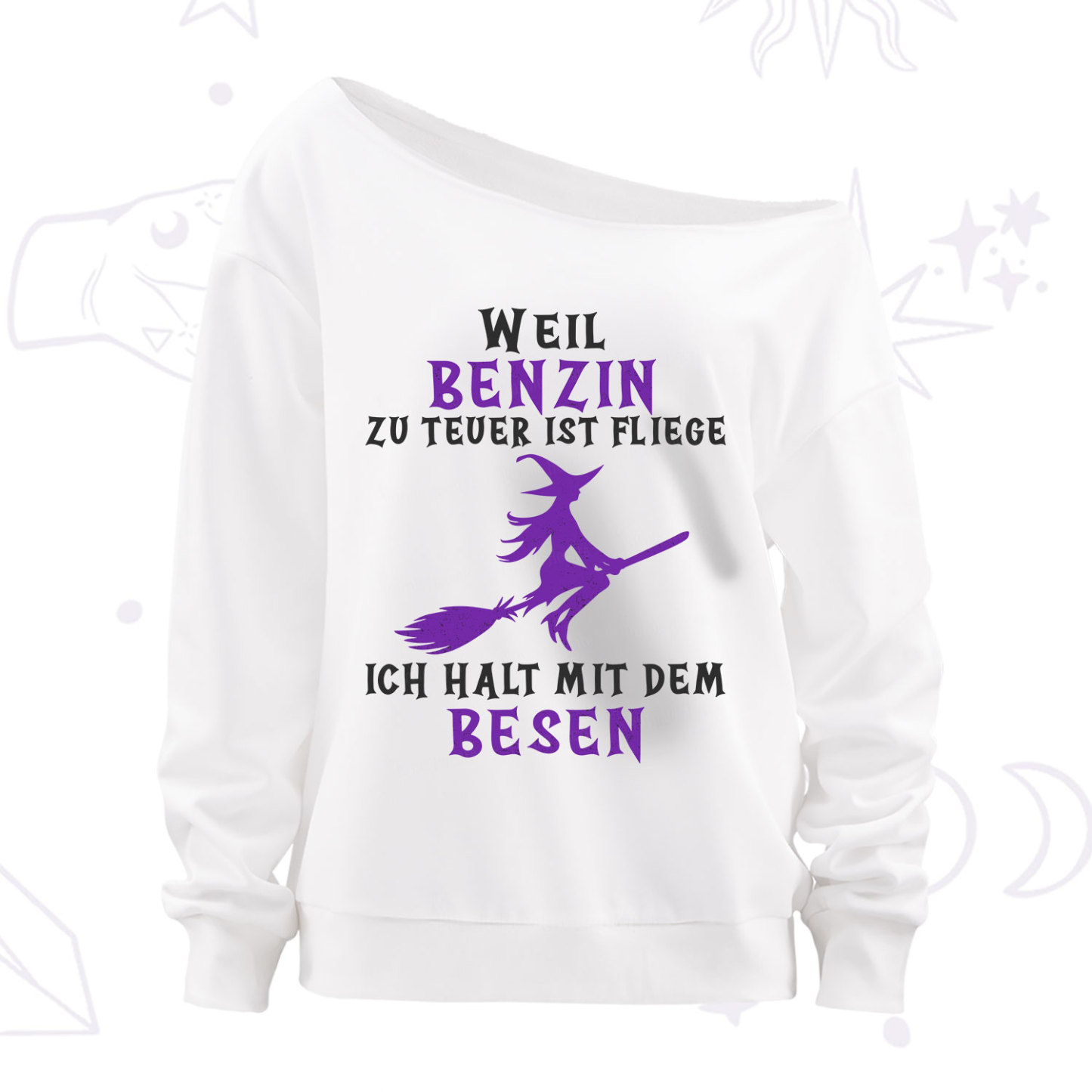 Purplehecate Gas Is Too Expensive I'll Take My Broom Off The Shoulder Sweatshirt