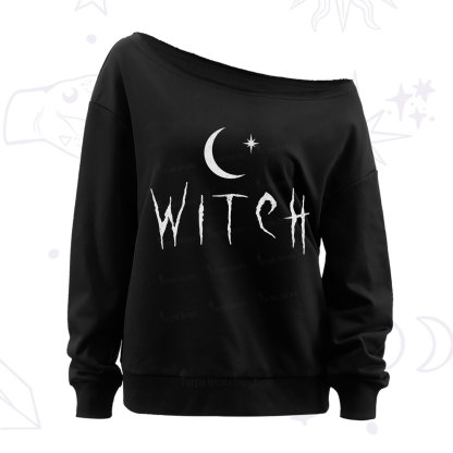 Purplehecate Witchy Moon Off The Shoulder Sweatshirt