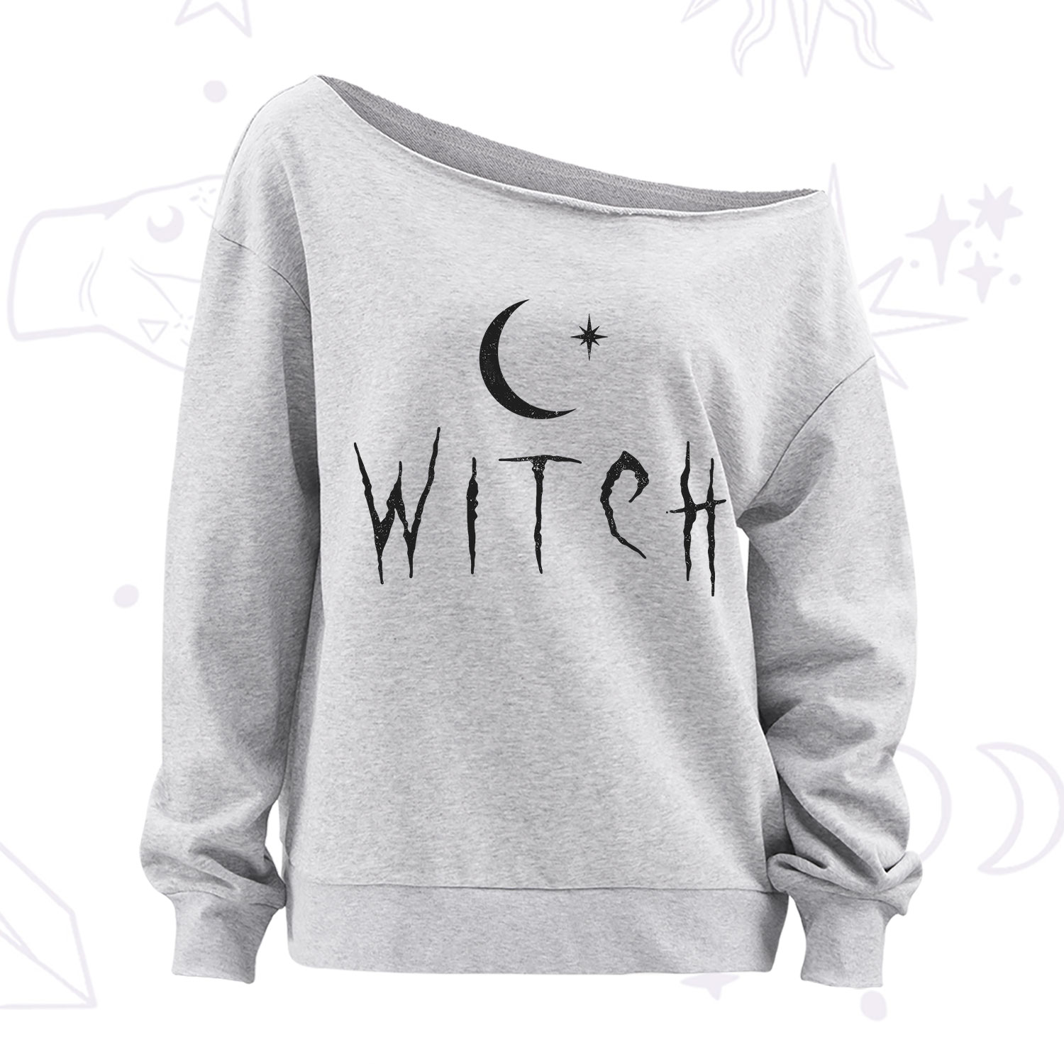 Purplehecate Witchy Moon Off The Shoulder Sweatshirt