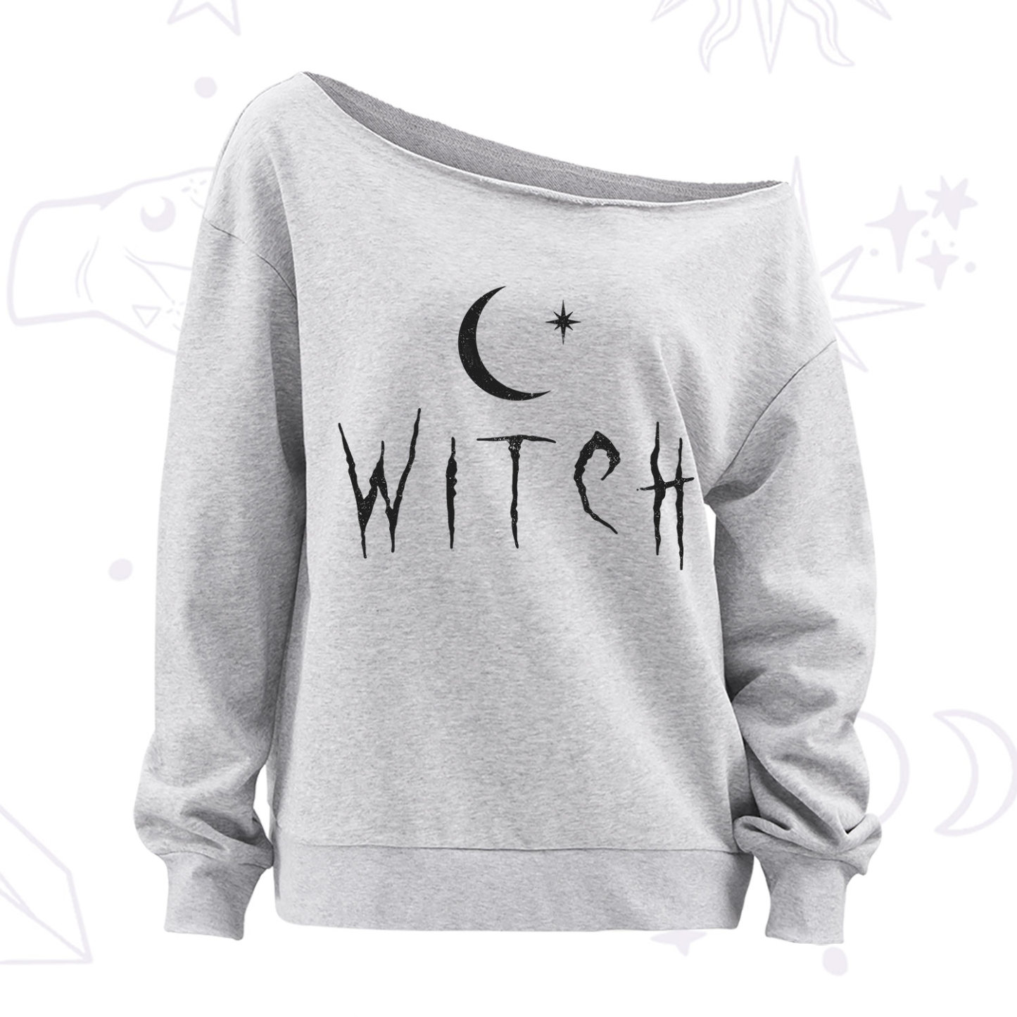 Purplehecate Witchy Moon Off The Shoulder Sweatshirt