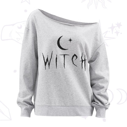 Purplehecate Witchy Moon Off The Shoulder Sweatshirt