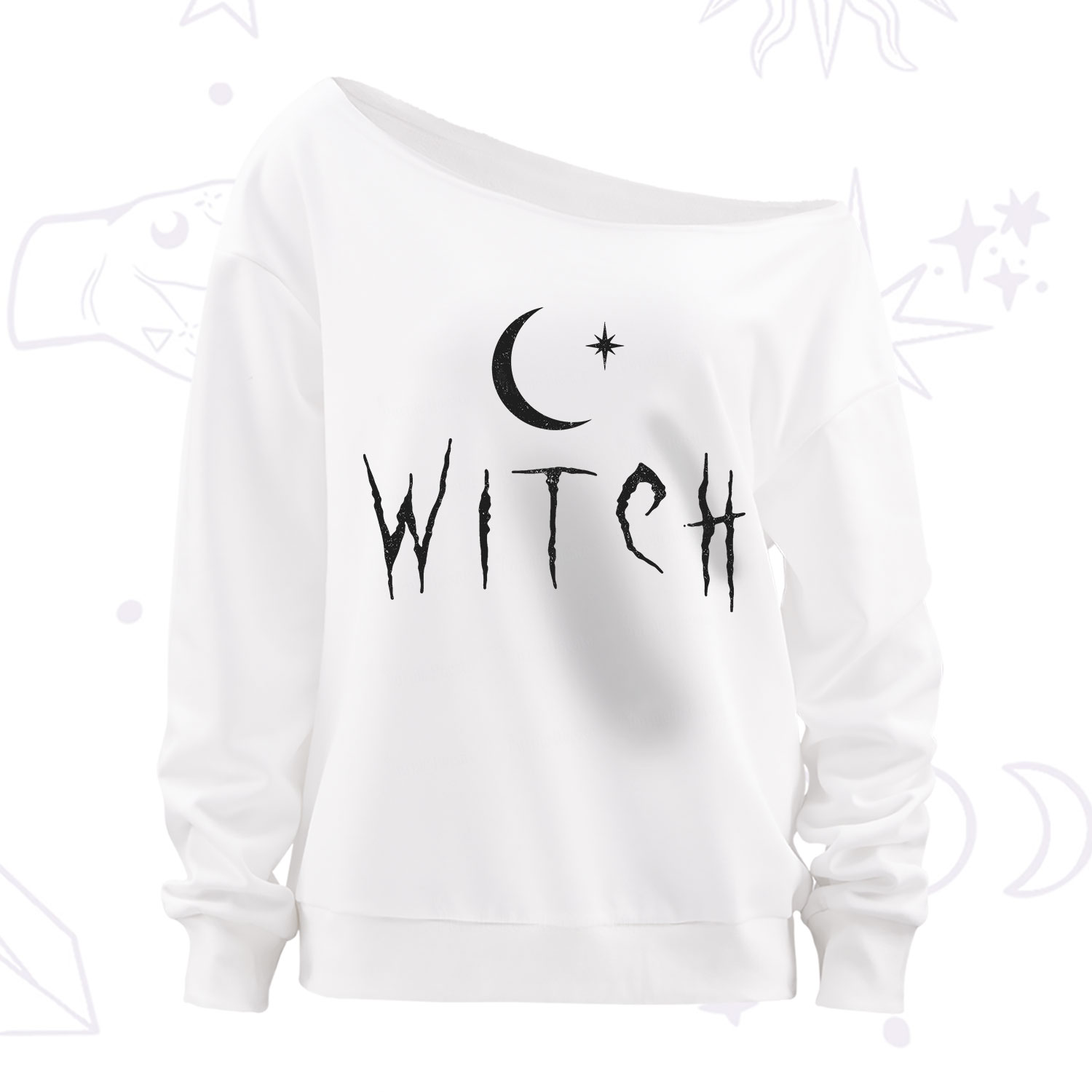 Purplehecate Witchy Moon Off The Shoulder Sweatshirt