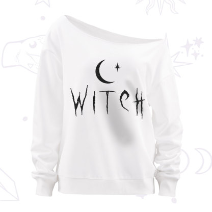Purplehecate Witchy Moon Off The Shoulder Sweatshirt