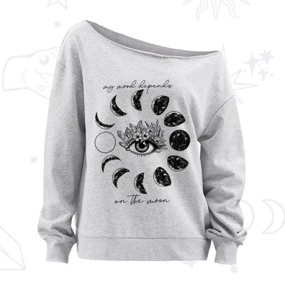Purplehecate My Mood Depends On The Moon Off The Shoulder Sweatshirt