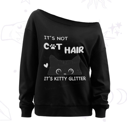Purplehecate It's Not Cat Hair Off The Shoulder Sweatshirt