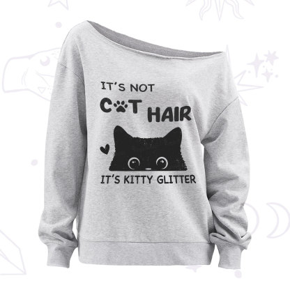 Purplehecate It's Not Cat Hair Off The Shoulder Sweatshirt