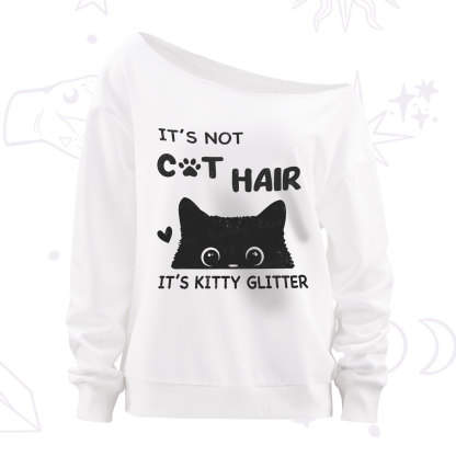 Purplehecate It's Not Cat Hair Off The Shoulder Sweatshirt