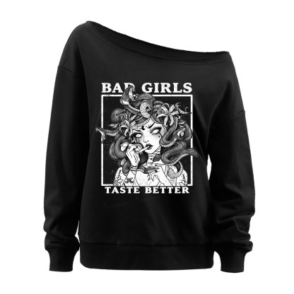 Purplehecate Bad Girls Taste Better Medusa Off The Shoulder Sweatshirt