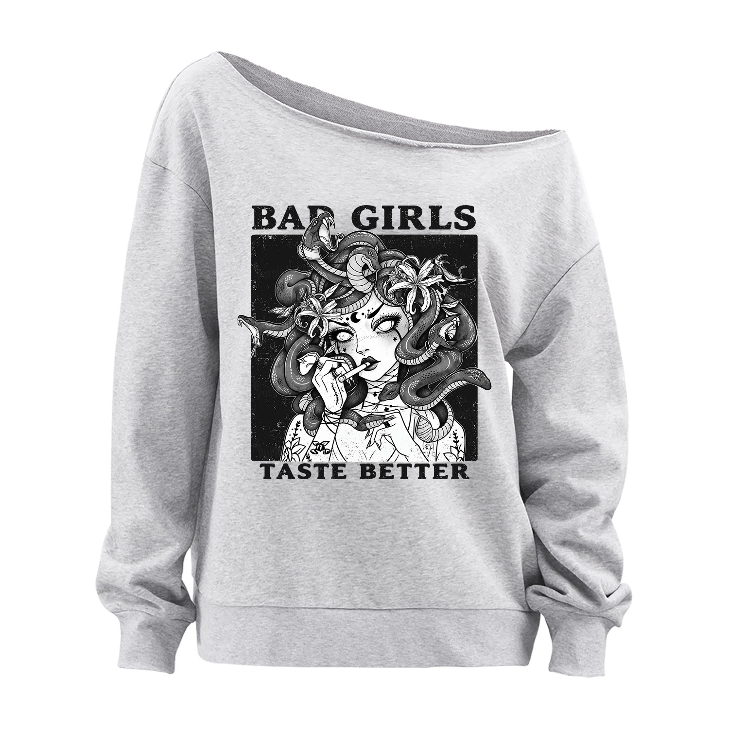 Purplehecate Bad Girls Taste Better Medusa Off The Shoulder Sweatshirt