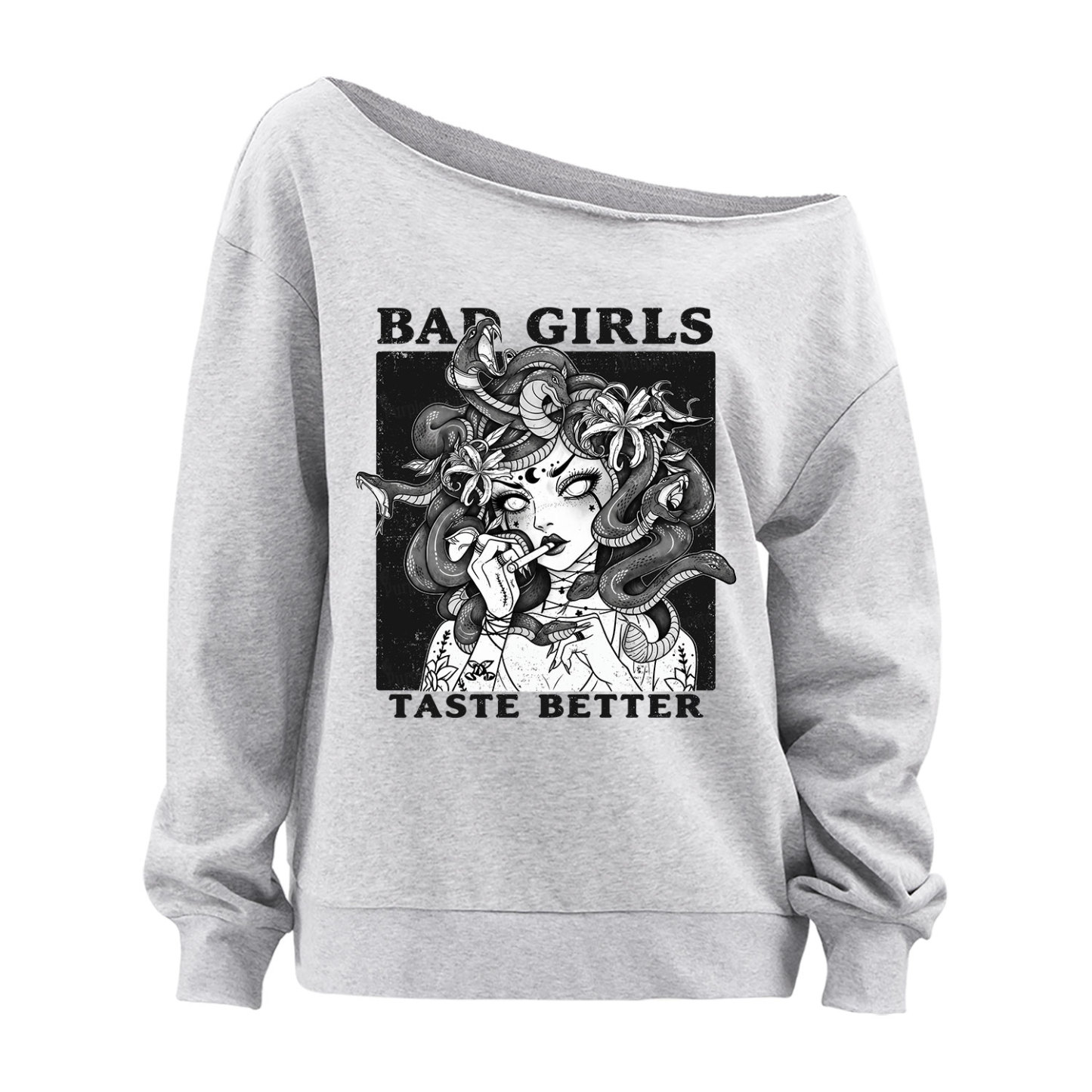 Purplehecate Bad Girls Taste Better Medusa Off The Shoulder Sweatshirt