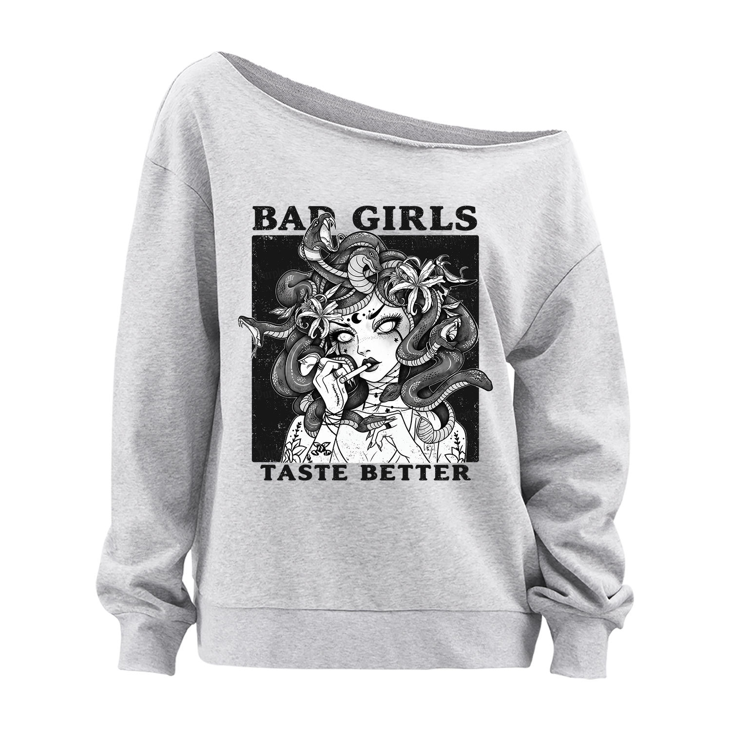 Purplehecate Bad Girls Taste Better Medusa Off The Shoulder Sweatshirt
