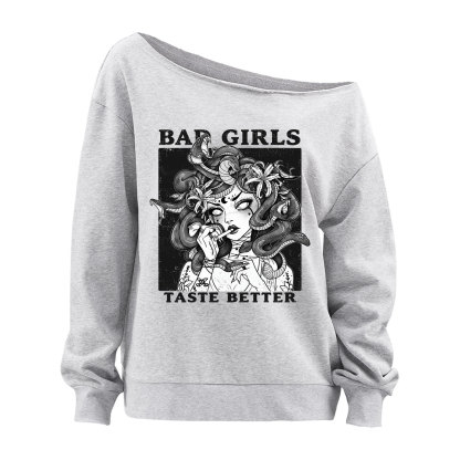 Purplehecate Bad Girls Taste Better Medusa Off The Shoulder Sweatshirt
