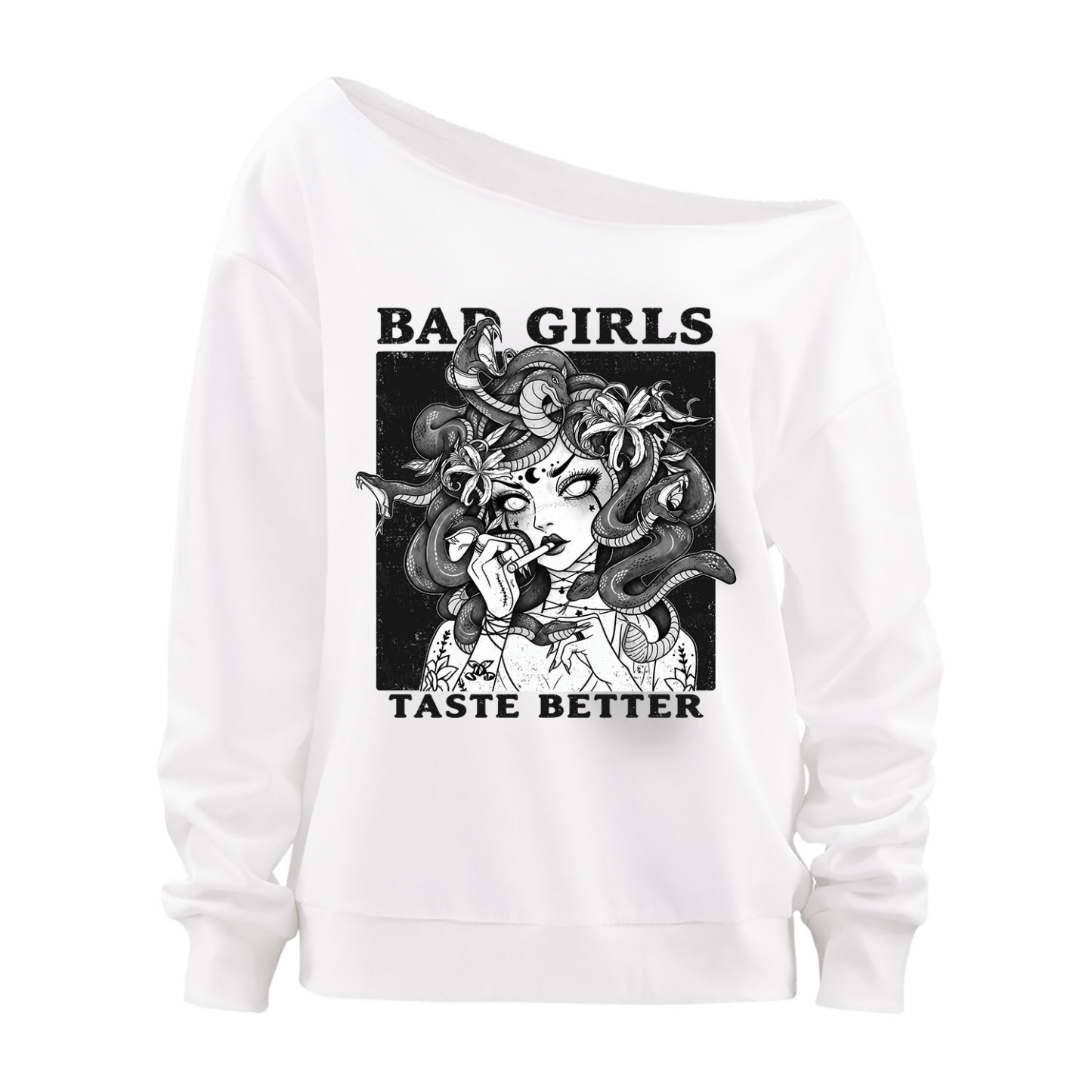 Purplehecate Bad Girls Taste Better Medusa Off The Shoulder Sweatshirt