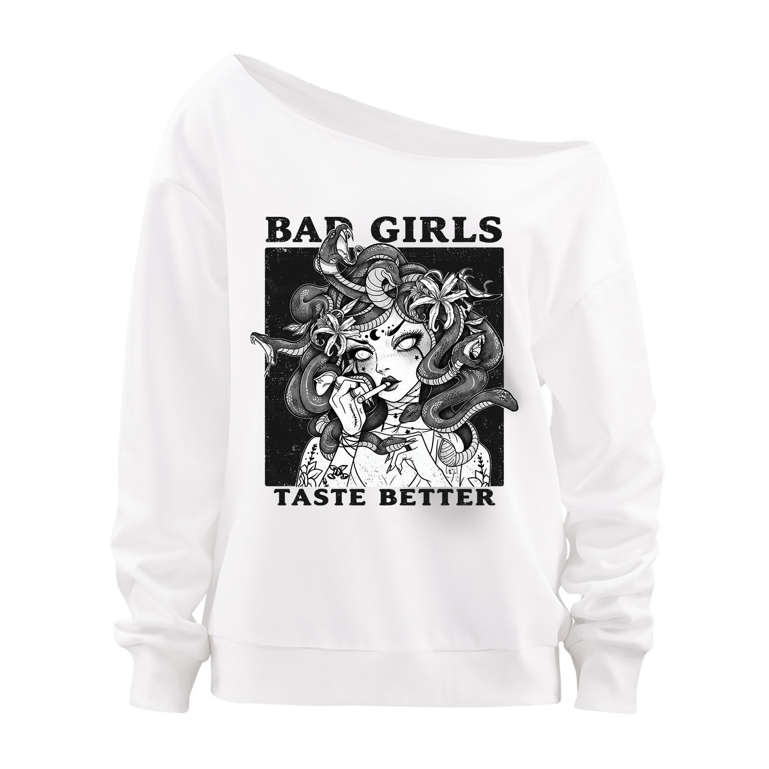 Purplehecate Bad Girls Taste Better Medusa Off The Shoulder Sweatshirt