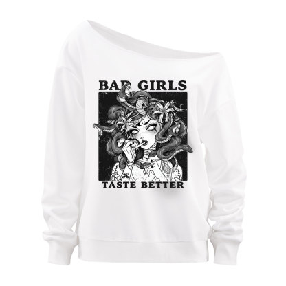 Purplehecate Bad Girls Taste Better Medusa Off The Shoulder Sweatshirt