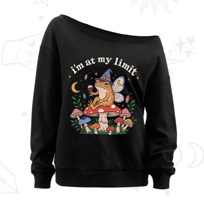 Purplehecate I Am at My Limit funny Frog Off The Shoulder Sweatshirt