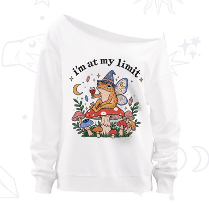 Purplehecate I Am at My Limit funny Frog Off The Shoulder Sweatshirt