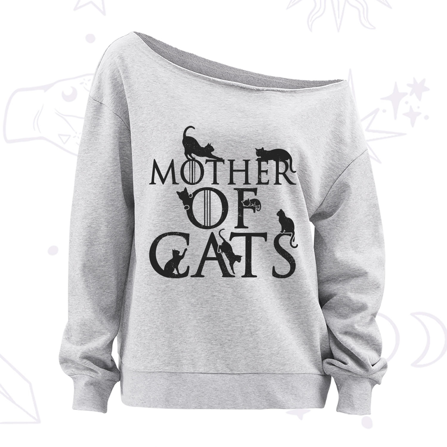 Purplehecate Mother of Cats Off The Shoulder Sweatshirt