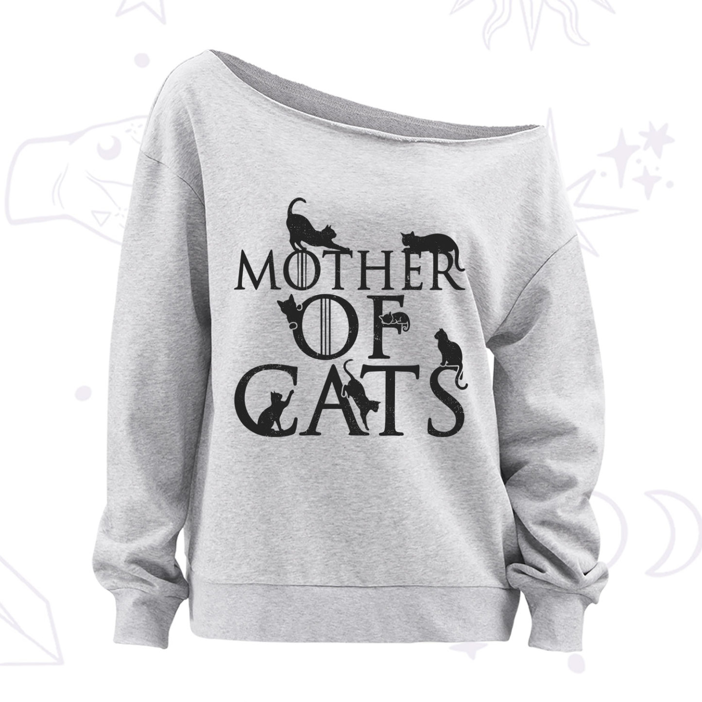 Purplehecate Mother of Cats Off The Shoulder Sweatshirt