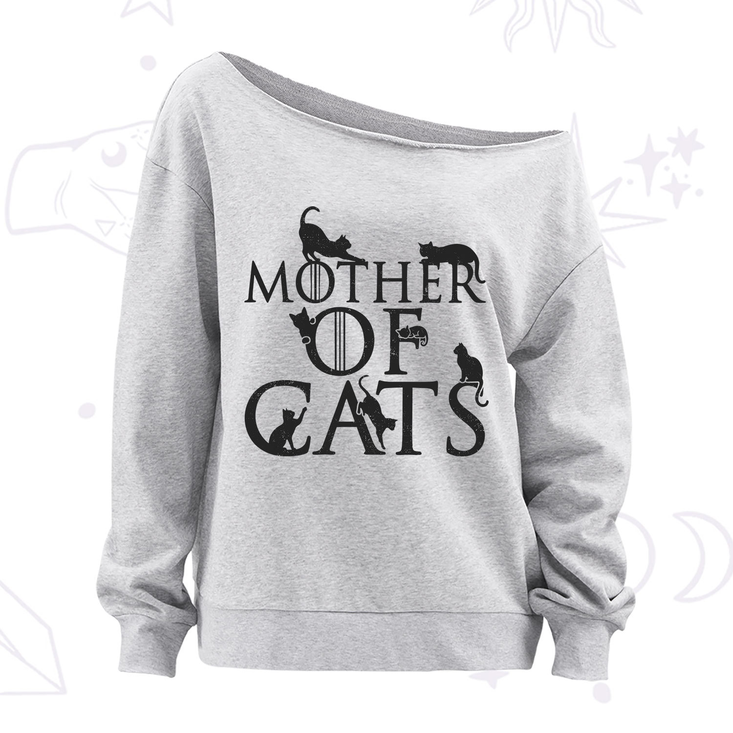 Purplehecate Mother of Cats Off The Shoulder Sweatshirt