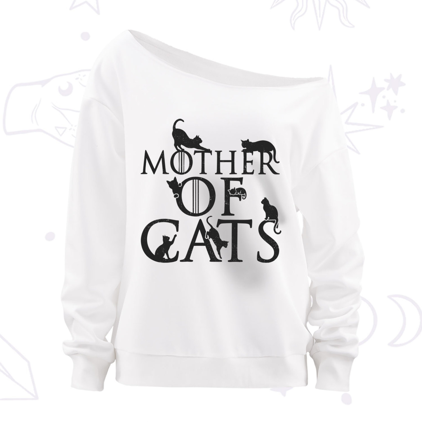 Purplehecate Mother of Cats Off The Shoulder Sweatshirt