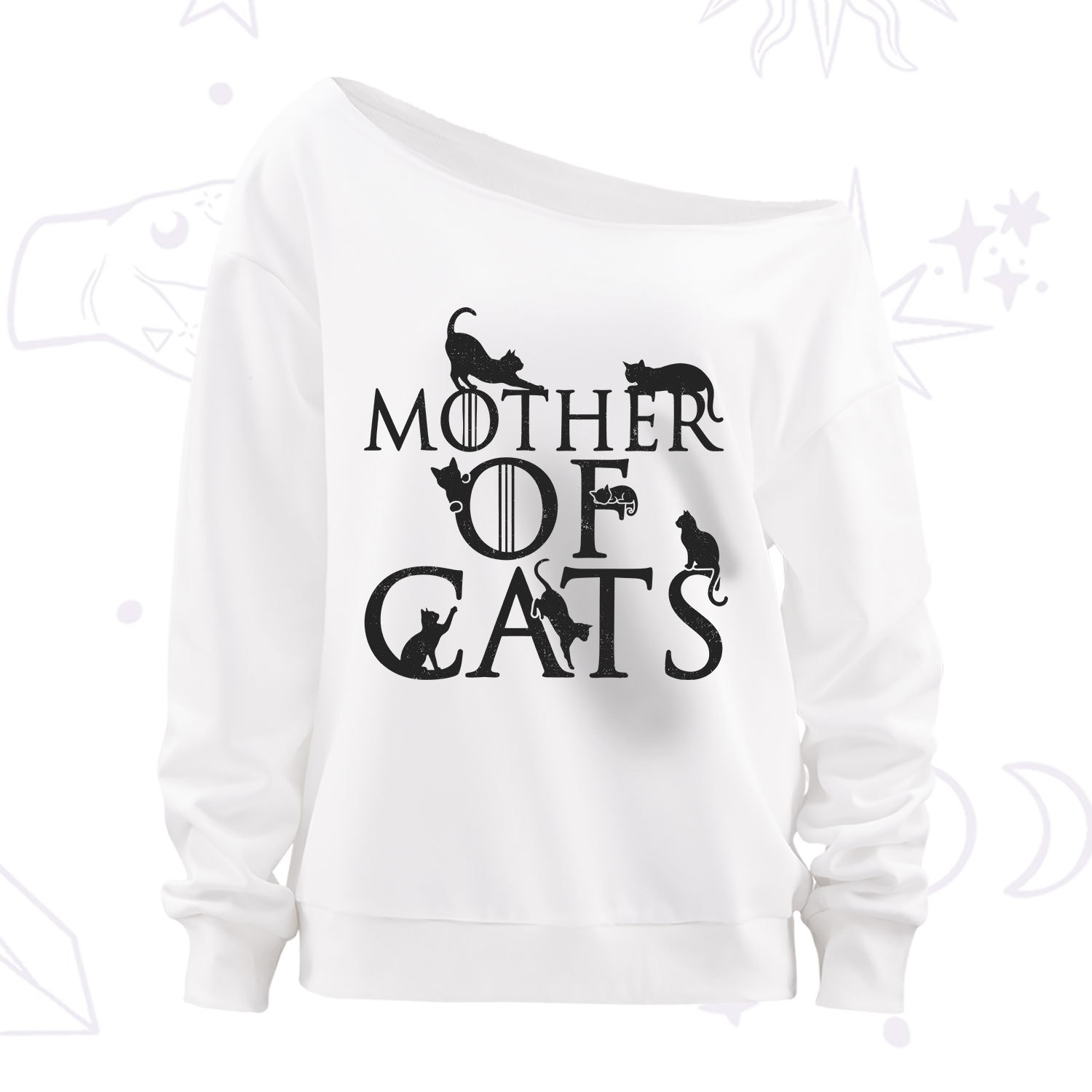Purplehecate Mother of Cats Off The Shoulder Sweatshirt