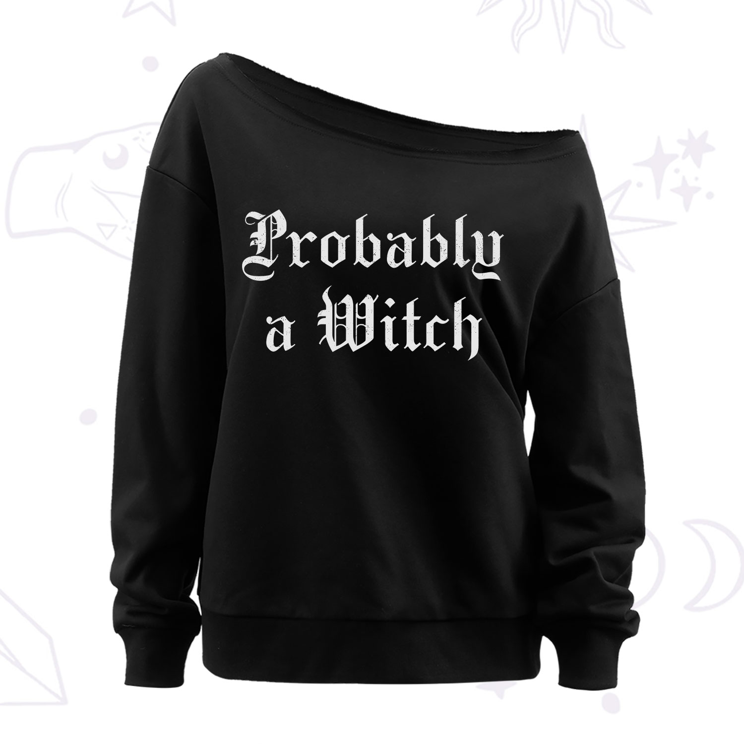 Purplehecate Probably A Witch Off The Shoulder Sweatshirt