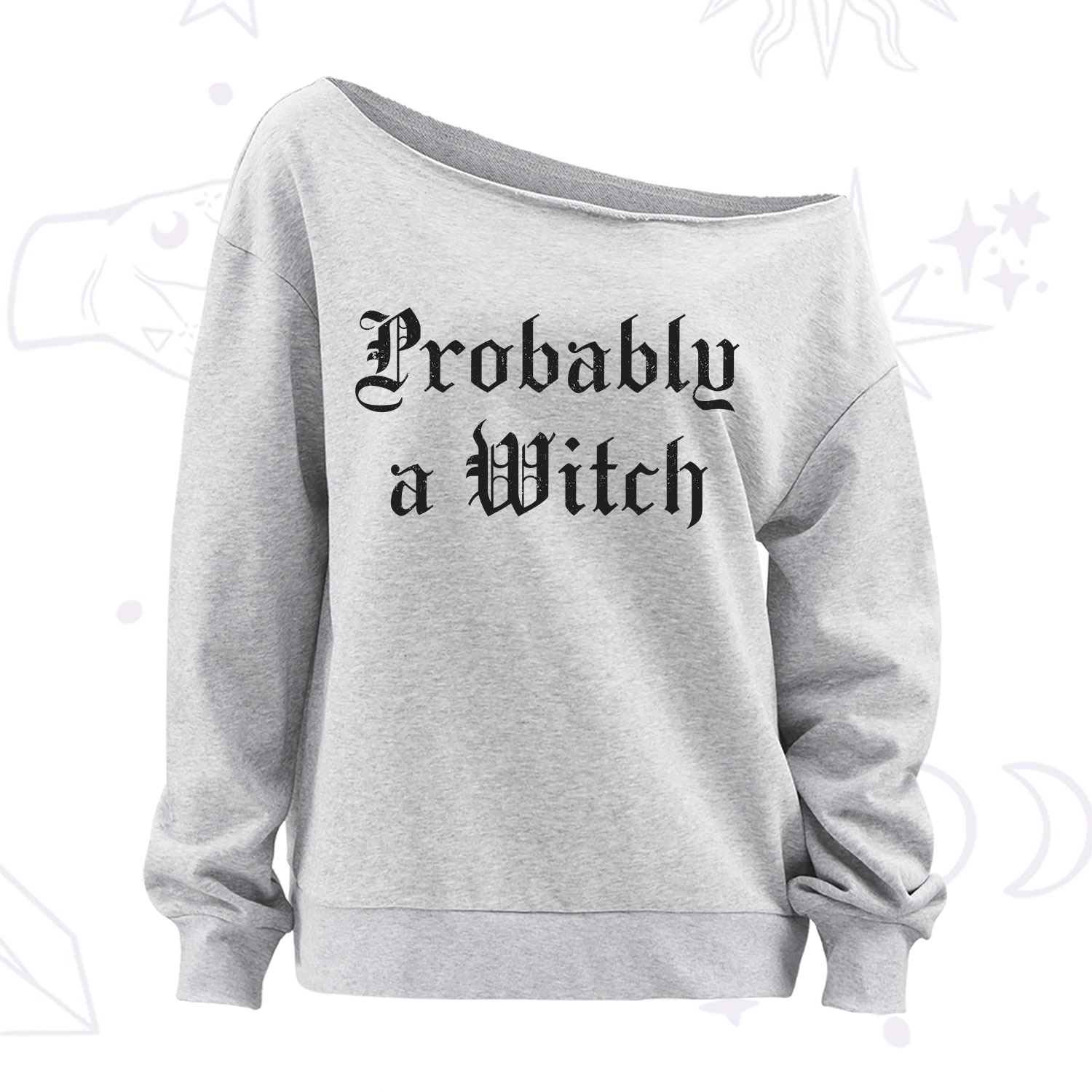 Purplehecate Probably A Witch Off The Shoulder Sweatshirt