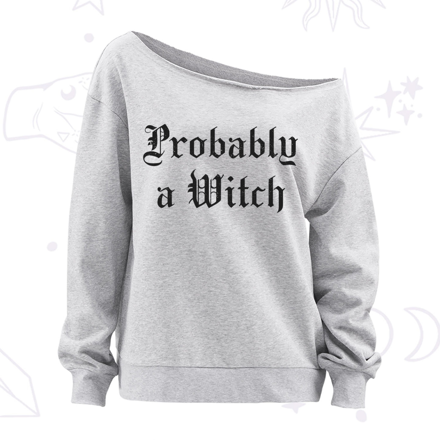 Purplehecate Probably A Witch Off The Shoulder Sweatshirt