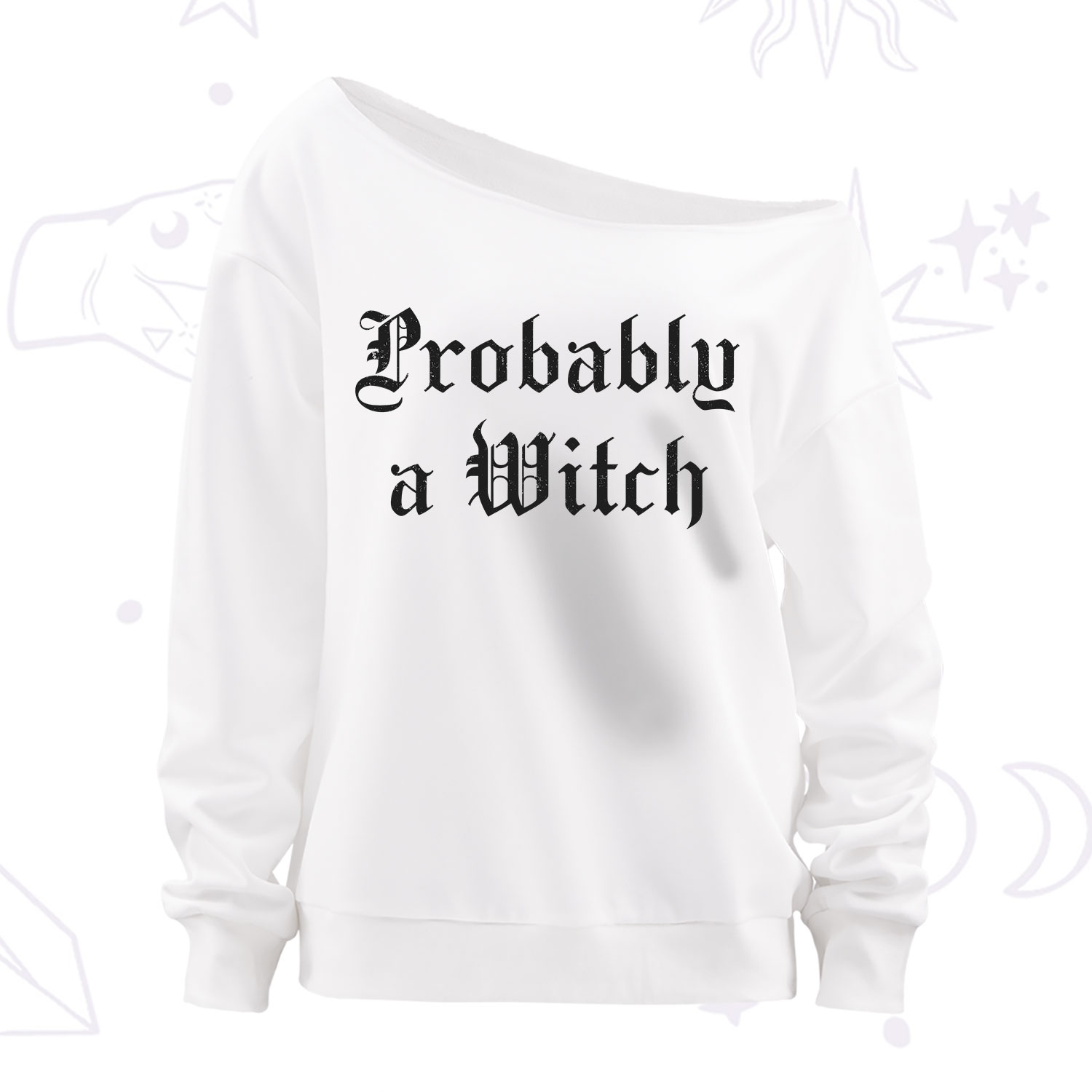 Purplehecate Probably A Witch Off The Shoulder Sweatshirt