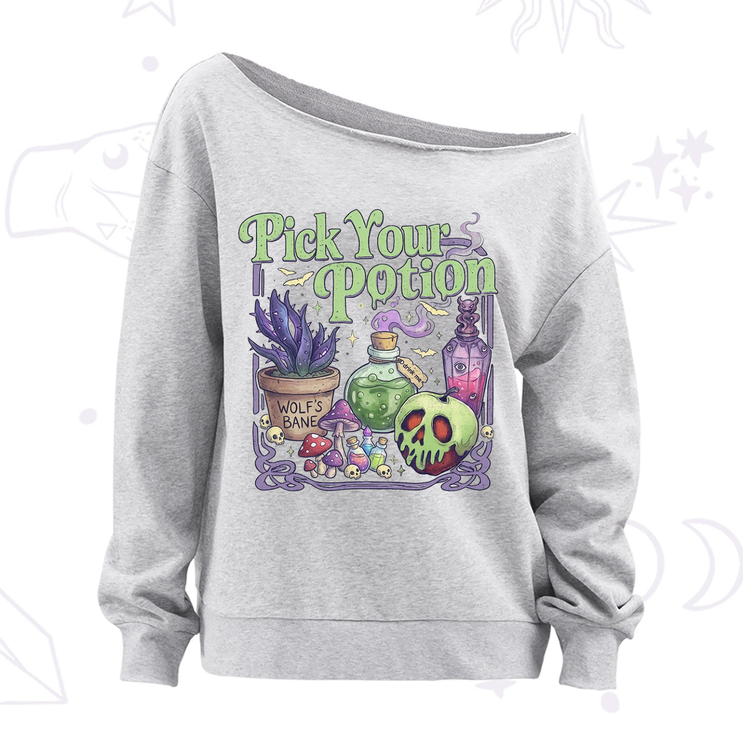 Purplehecate Pick Your Poison Off The Shoulder Sweatshirt