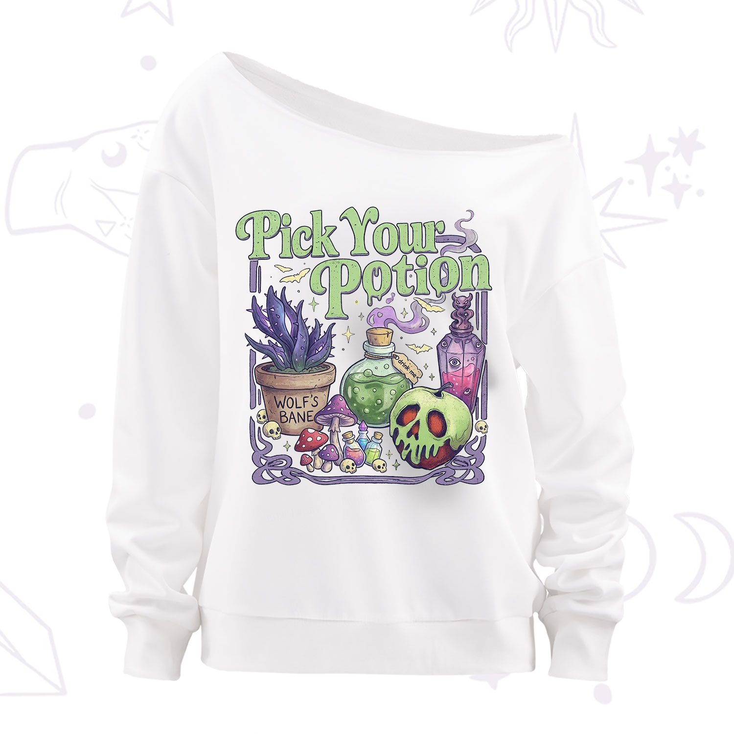Purplehecate Pick Your Poison Off The Shoulder Sweatshirt