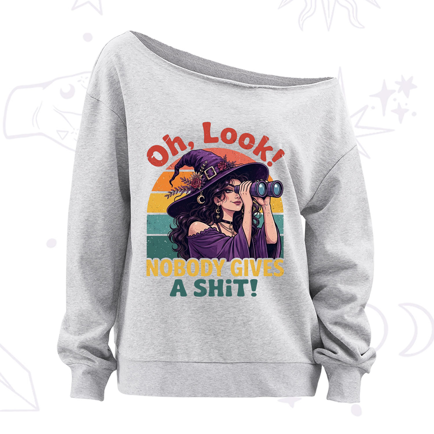 Purplehecate Oh Look Nobody Cares Witch Off The Shoulder Sweatshirt