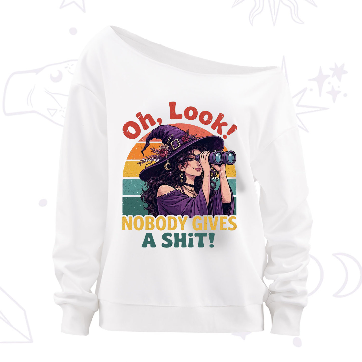 Purplehecate Oh Look Nobody Cares Witch Off The Shoulder Sweatshirt