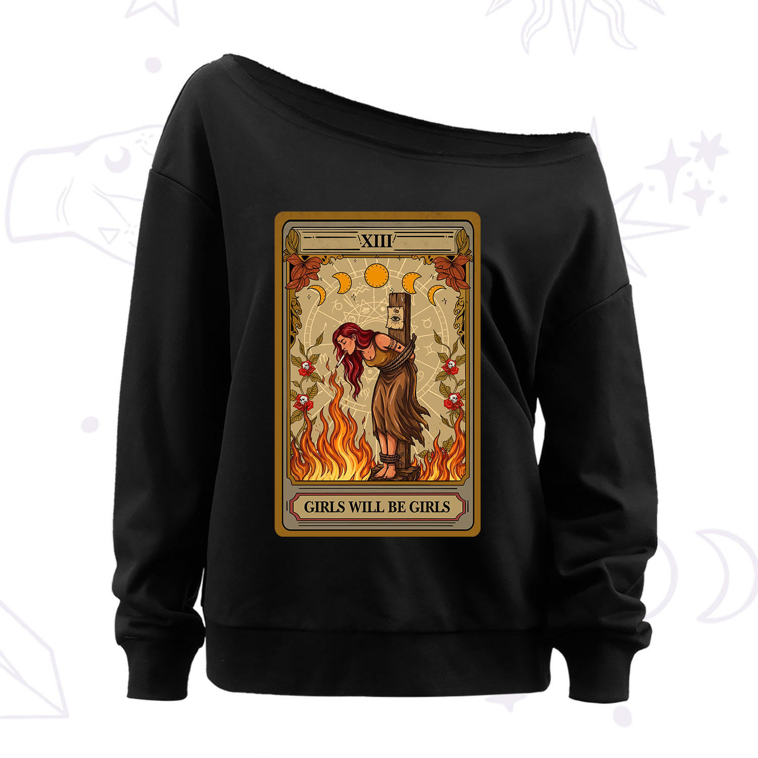 Purplehecate Girls Will Be Girls Witch Off The Shoulder Sweatshirt