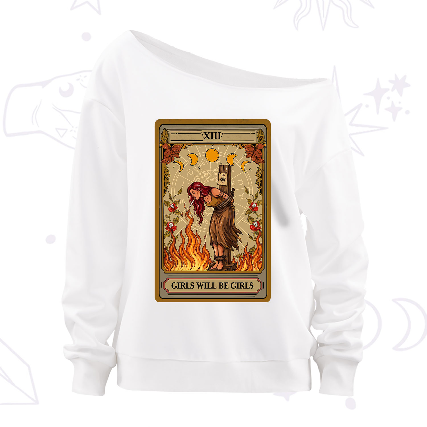 Purplehecate Girls Will Be Girls Witch Off The Shoulder Sweatshirt