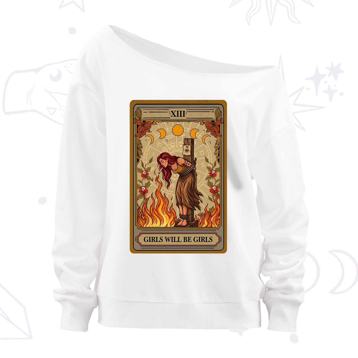 Purplehecate Girls Will Be Girls Witch Off The Shoulder Sweatshirt