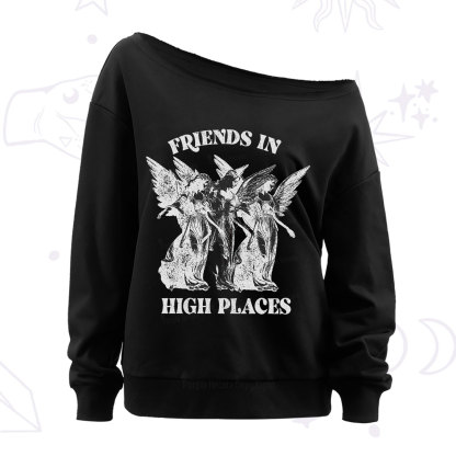 Purplehecate Companions from Above Off The Shoulder Sweatshirt