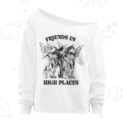 Purplehecate Companions from Above Off The Shoulder Sweatshirt