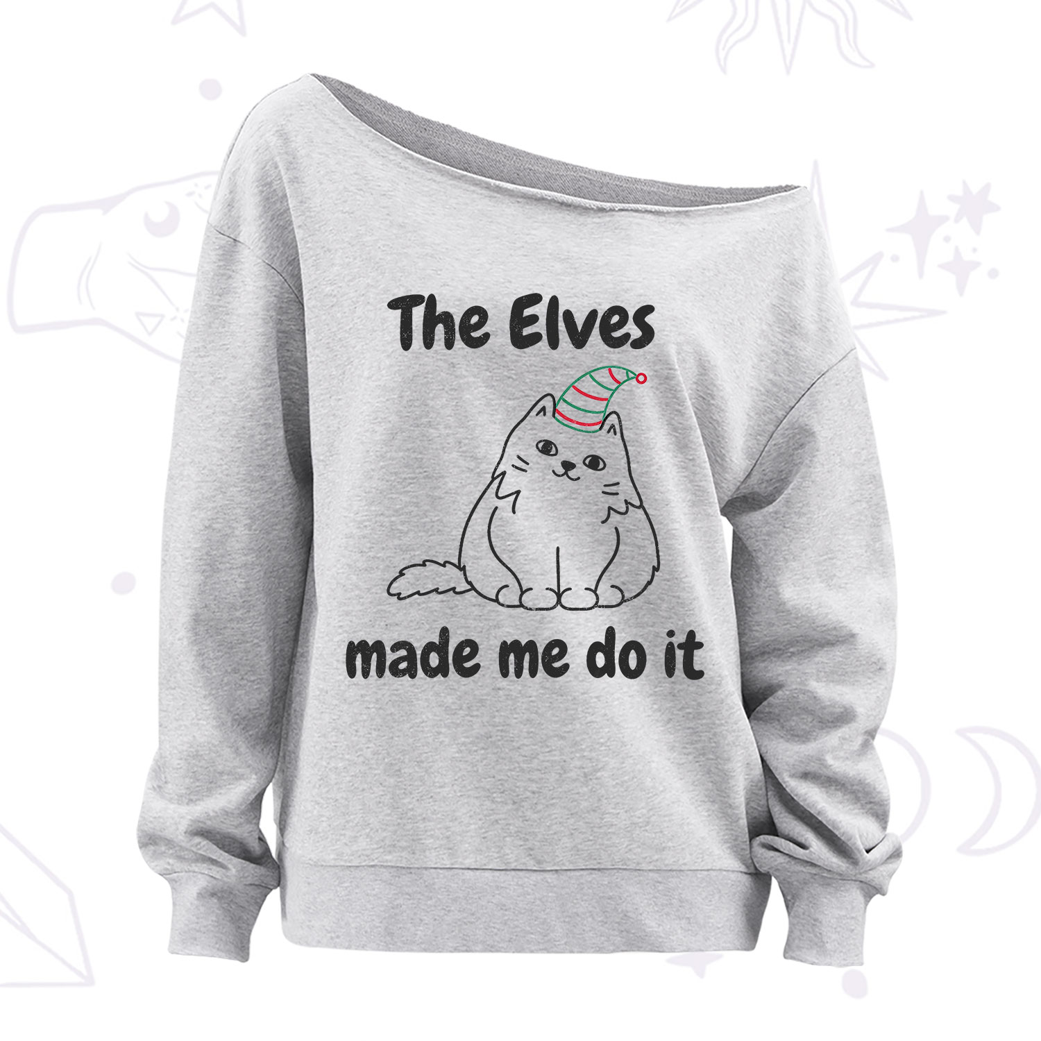 Purplehecate The Elves Made Me Do It Christmas Off The Shoulder Sweatshirt