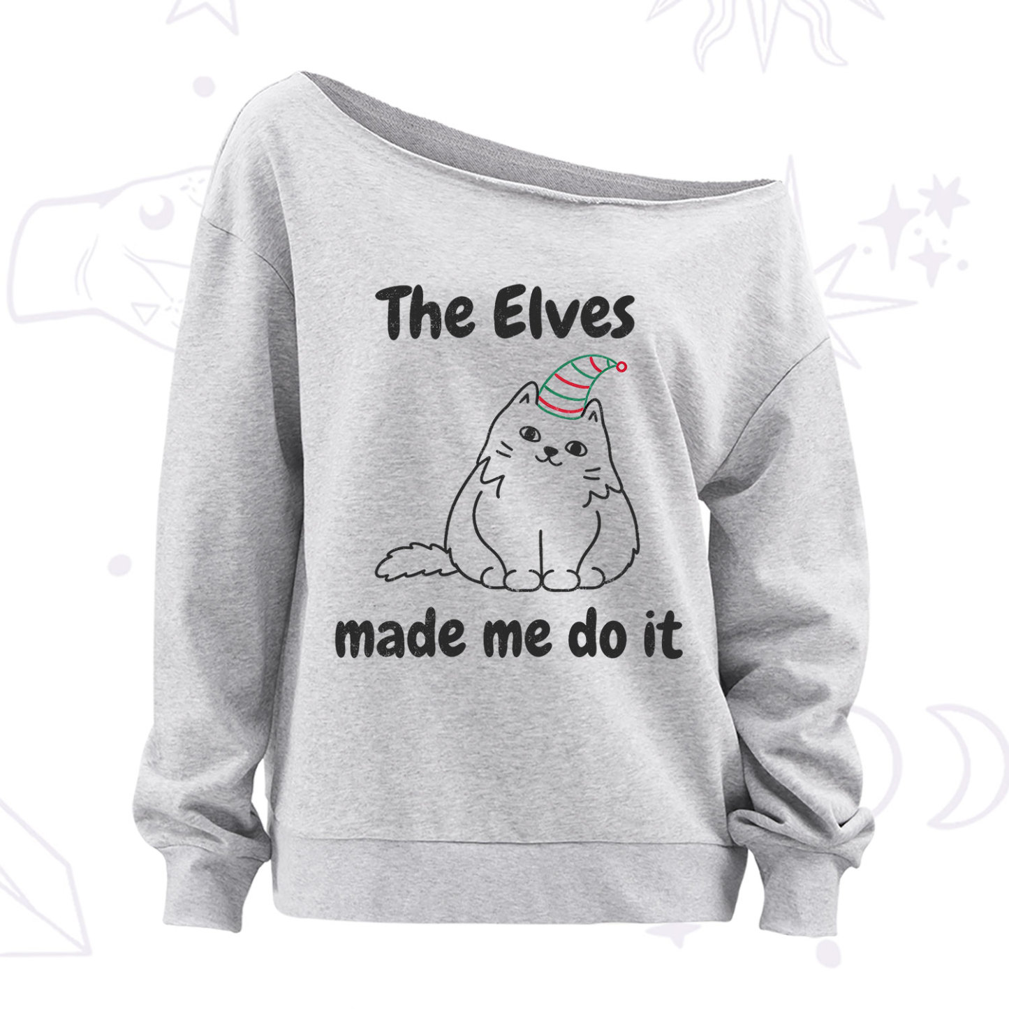 Purplehecate The Elves Made Me Do It Christmas Off The Shoulder Sweatshirt
