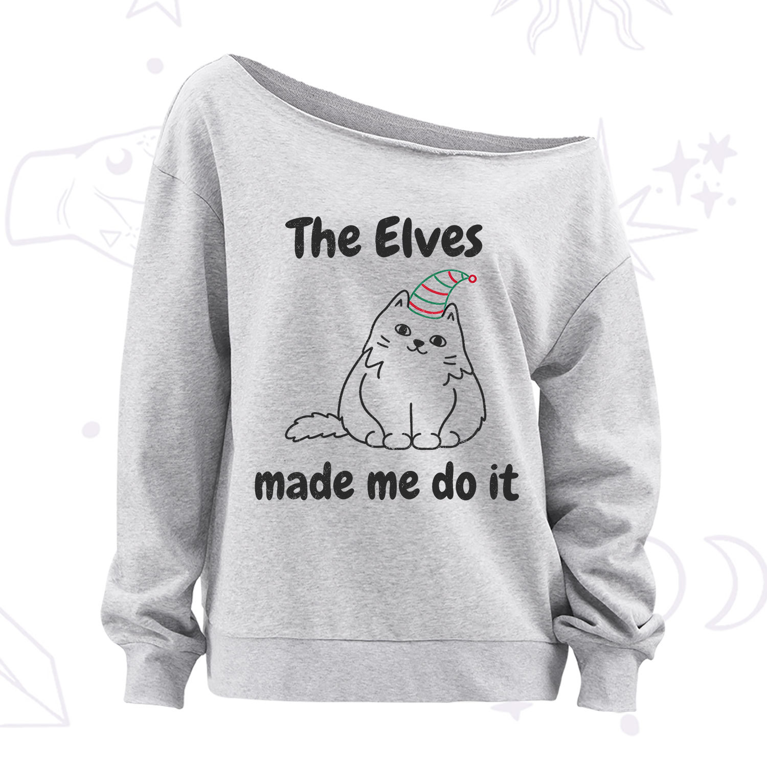 Purplehecate The Elves Made Me Do It Christmas Off The Shoulder Sweatshirt