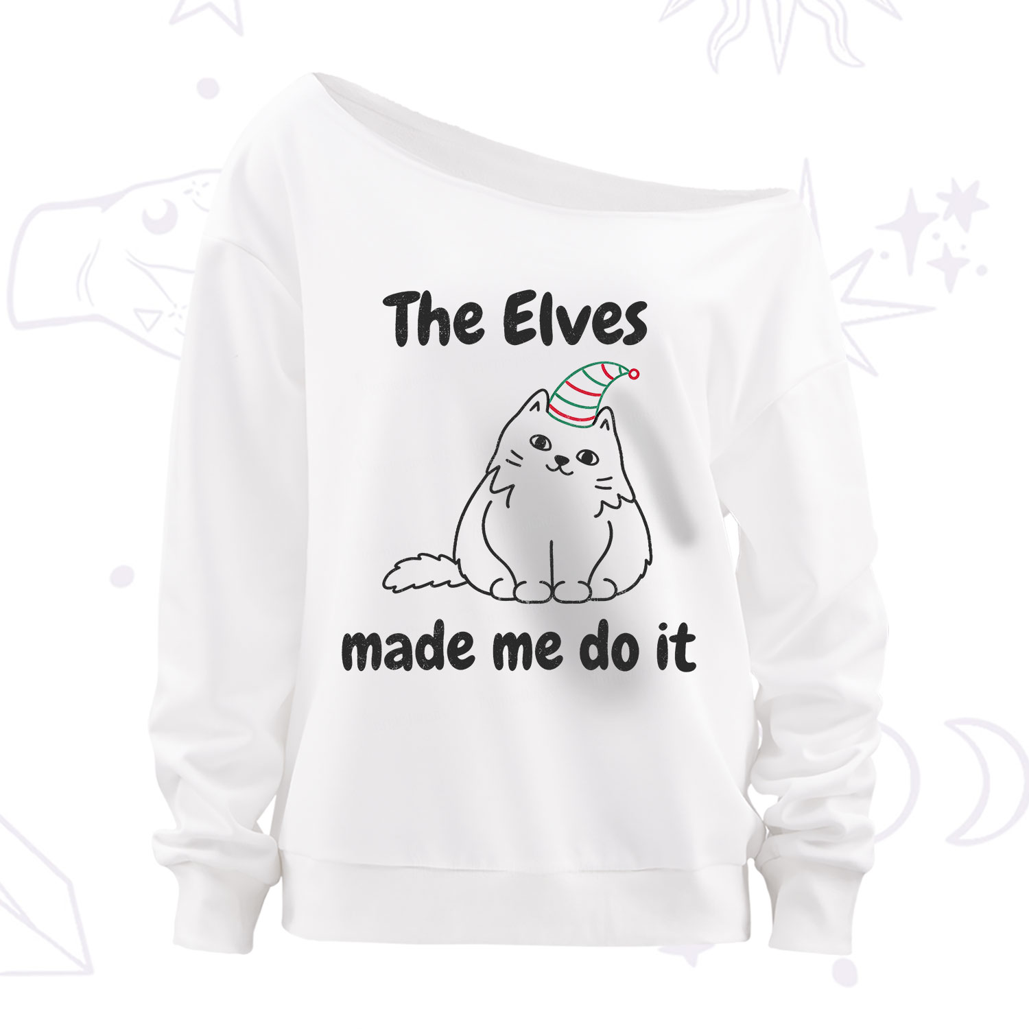 Purplehecate The Elves Made Me Do It Christmas Off The Shoulder Sweatshirt