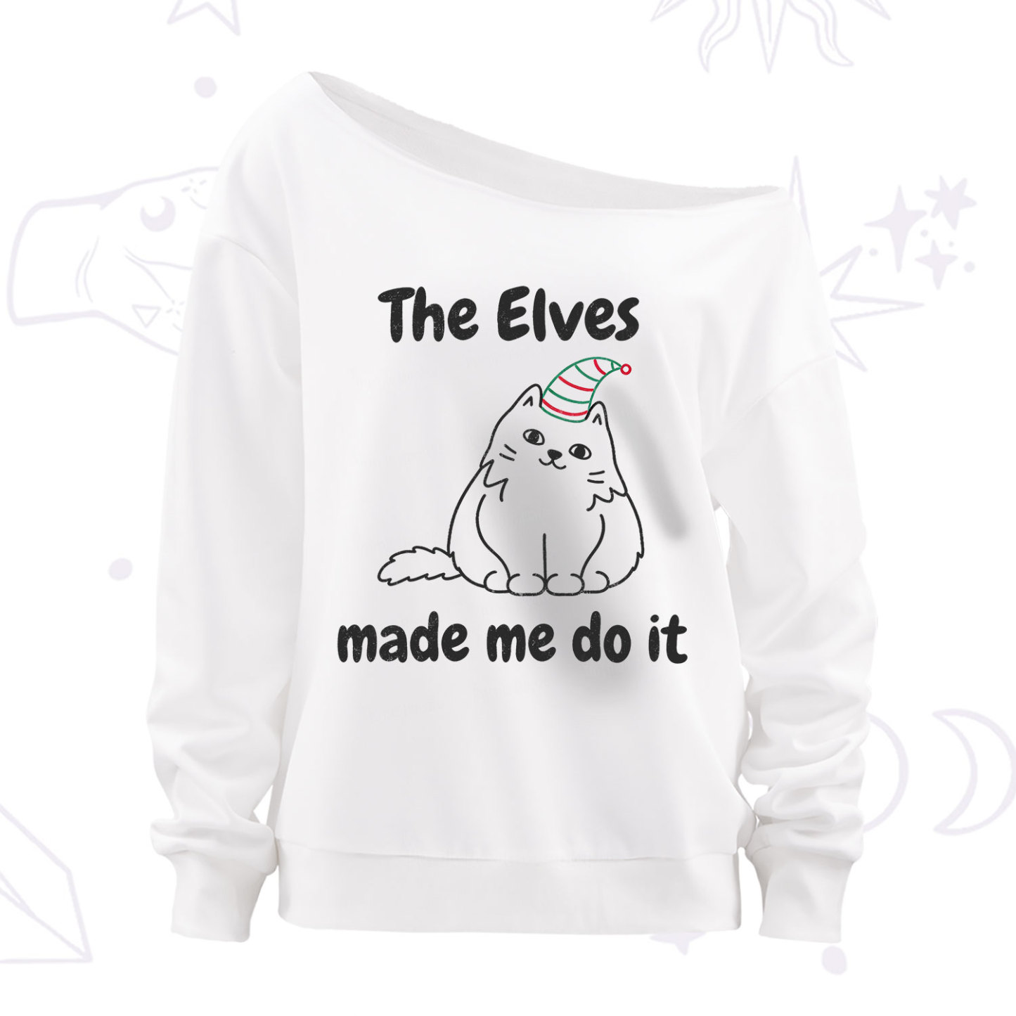 Purplehecate The Elves Made Me Do It Christmas Off The Shoulder Sweatshirt