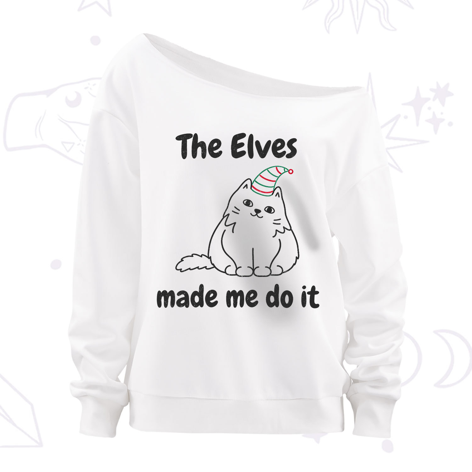 Purplehecate The Elves Made Me Do It Christmas Off The Shoulder Sweatshirt