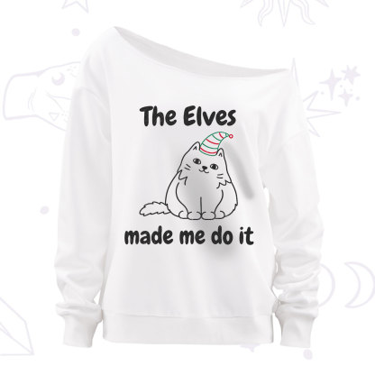 Purplehecate The Elves Made Me Do It Christmas Off The Shoulder Sweatshirt