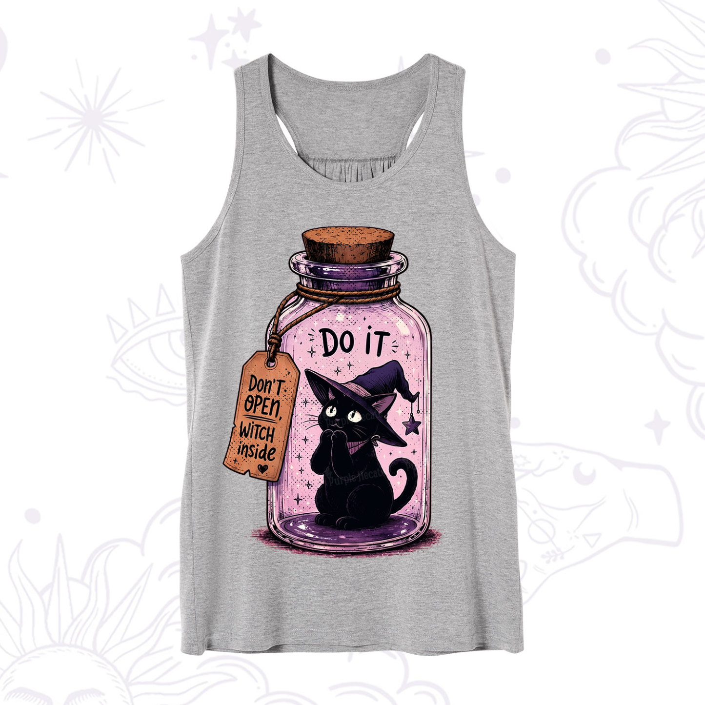 Purplehecate Witchy Cat in a Bottle Tank