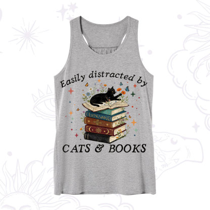 Purplehecate Easily Distracted By Cats And Books Tank