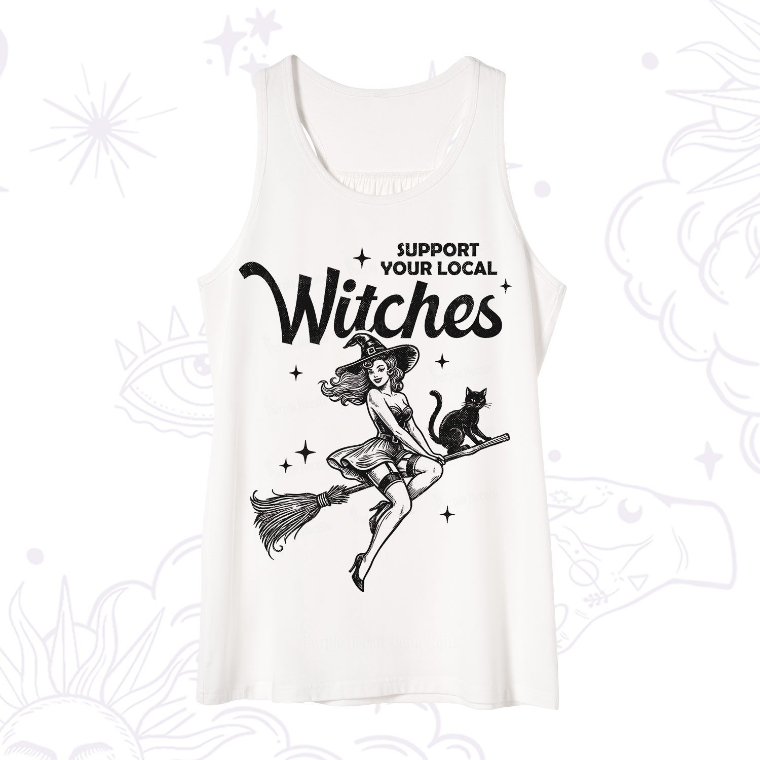 Purplehecate Support Your Local Witches Funny Witch Tank
