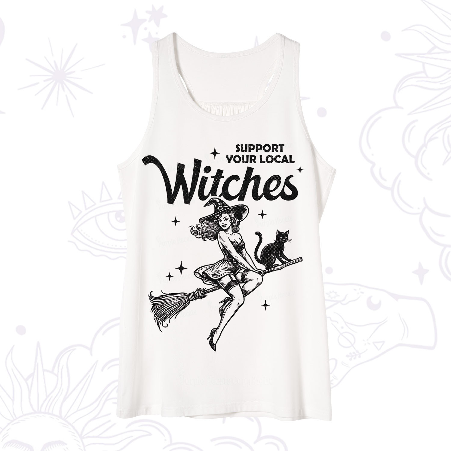 Purplehecate Support Your Local Witches Funny Witch Tank